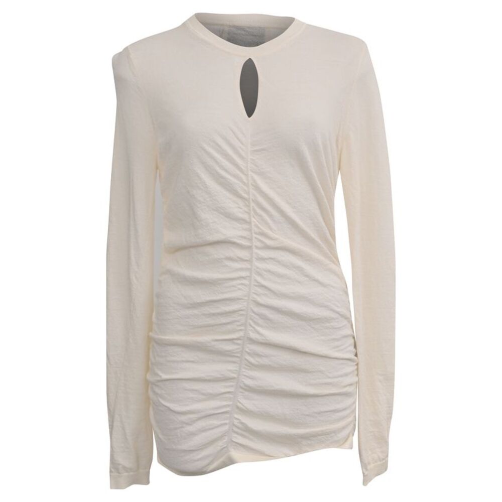 Isabel Marant Posy Gathered Sweater in Cream Wool